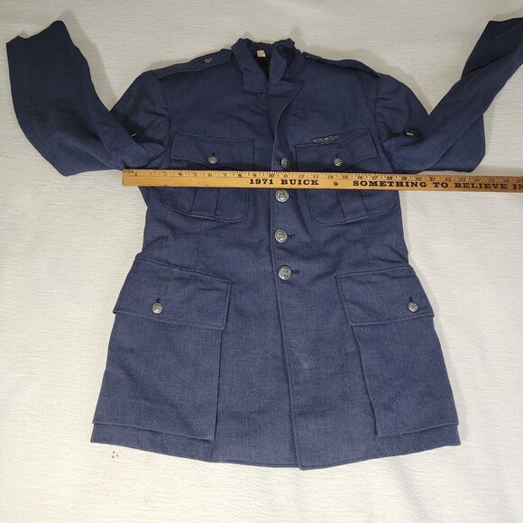 Vintage Military Coat Sz 41 Air Force Blue Dress Uniform Wool Polyester USAF AF - Picture 9 of 16